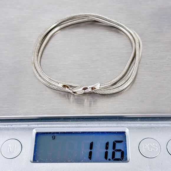 Vintage Italy IBB Sterling Silver 925 Snake Chain Necklace 18" - Picture 3 of 3